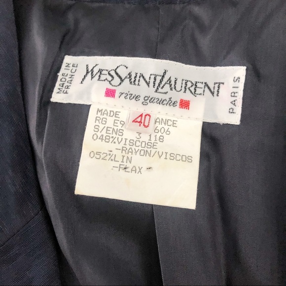 YVES SAINT LAURENT Vintage Navy Skirt Suit 40 - Picture 8 of 8